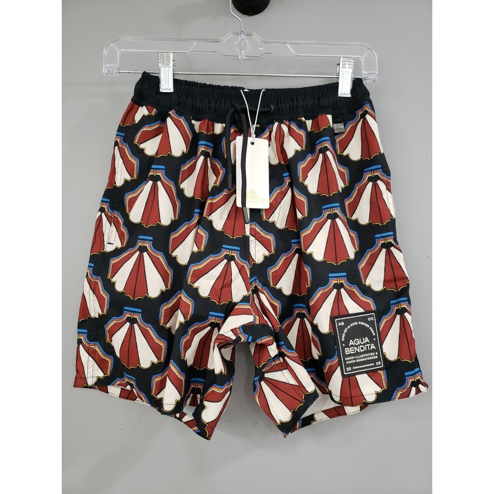 NEW Agua Bendita Men 28 Joe Swim Trunks Seashell Nautical Coastal Beach Surfer